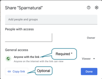 Screenshot of Google Sheets showing location of 'Publish to web' menu option